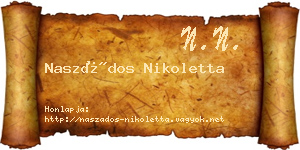 Naszádos Nikoletta névjegykártya