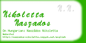 nikoletta naszados business card
