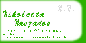 nikoletta naszados business card